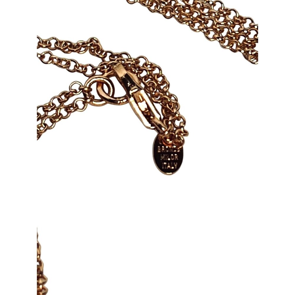 Bronzo Italia Rose Gold Tone Necklace With Blue Druzy Teardrop Pendant (6290) - Picture 9 of 9